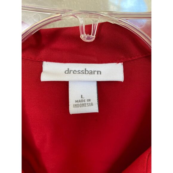 Dressbarn Womens Red Sleeveless Button-Down Shirt Large Rayon Blend Lightweight - Picture 3 of 7